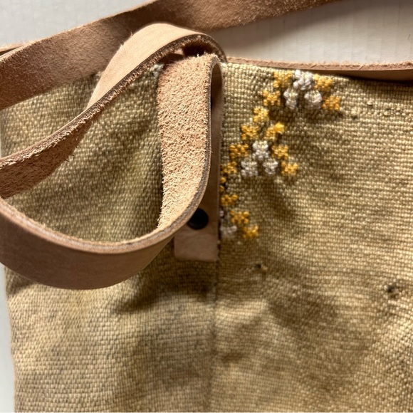 Mersea Cactus Tote Moroccan Handmade Woven Recycled Material Bag With Tassels - Picture 5 of 16